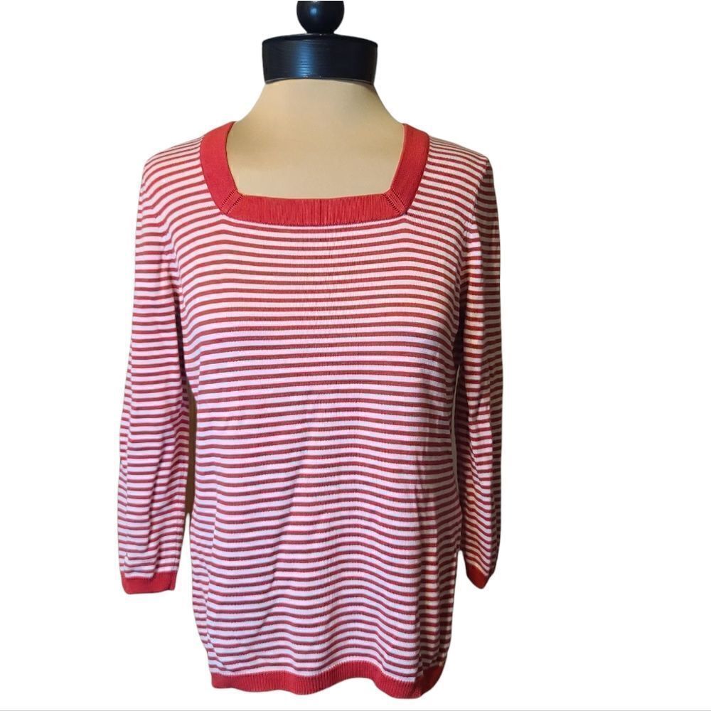 Brooks Brothers Striped Square Neck Sweater Medium